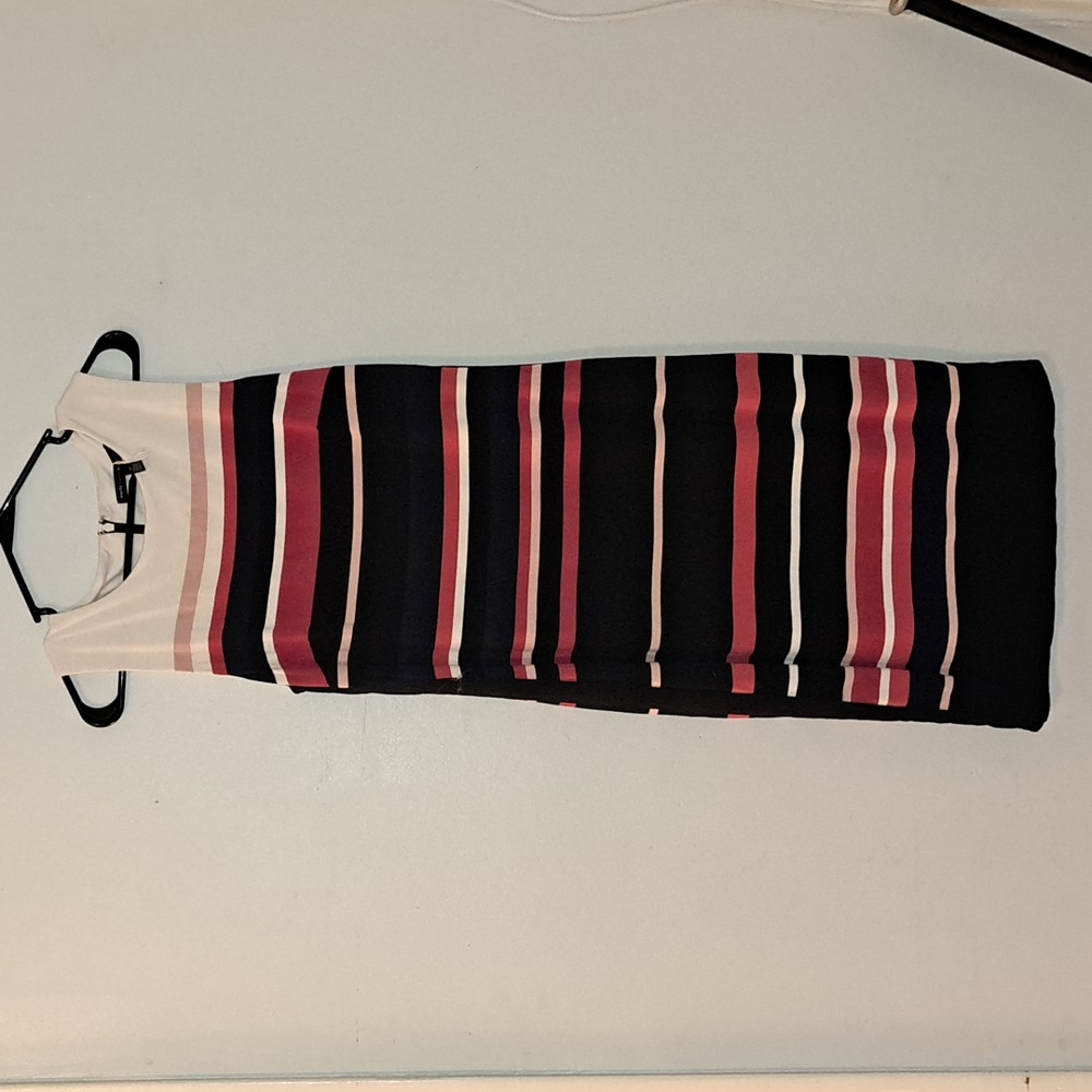 White House Black Market Striped Lightweight Sleeveless Midi Dress 12 LNWOT